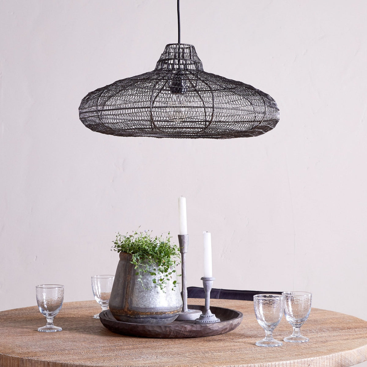 Mukuni Organic Oval Wire Lampshade in Black Bronze