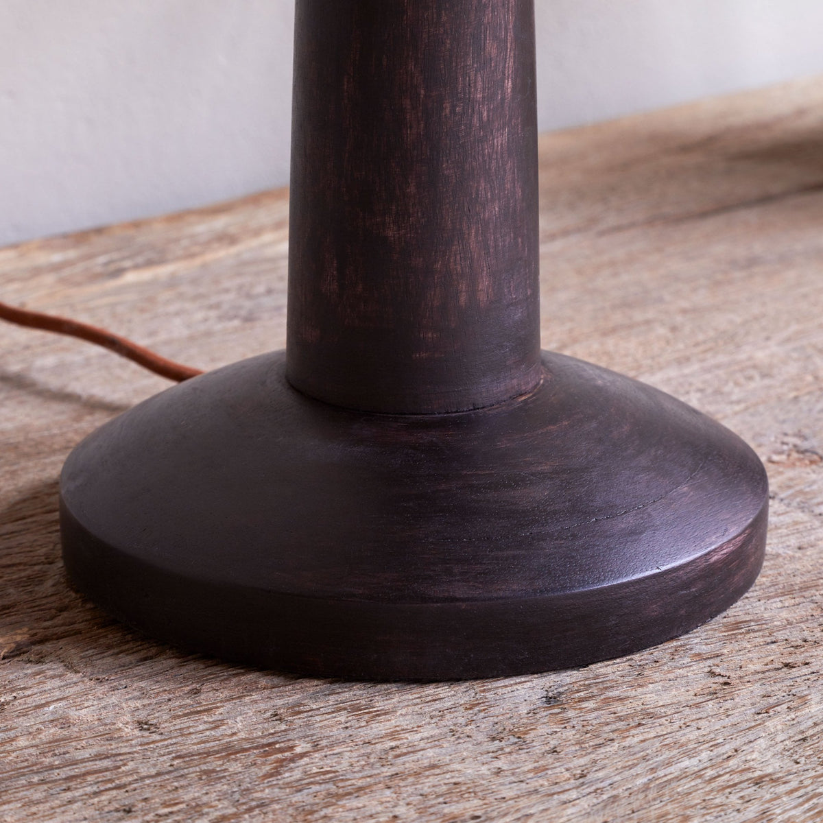 Sahar Mango Wood Table Lamp Base In Dark Stain Finish