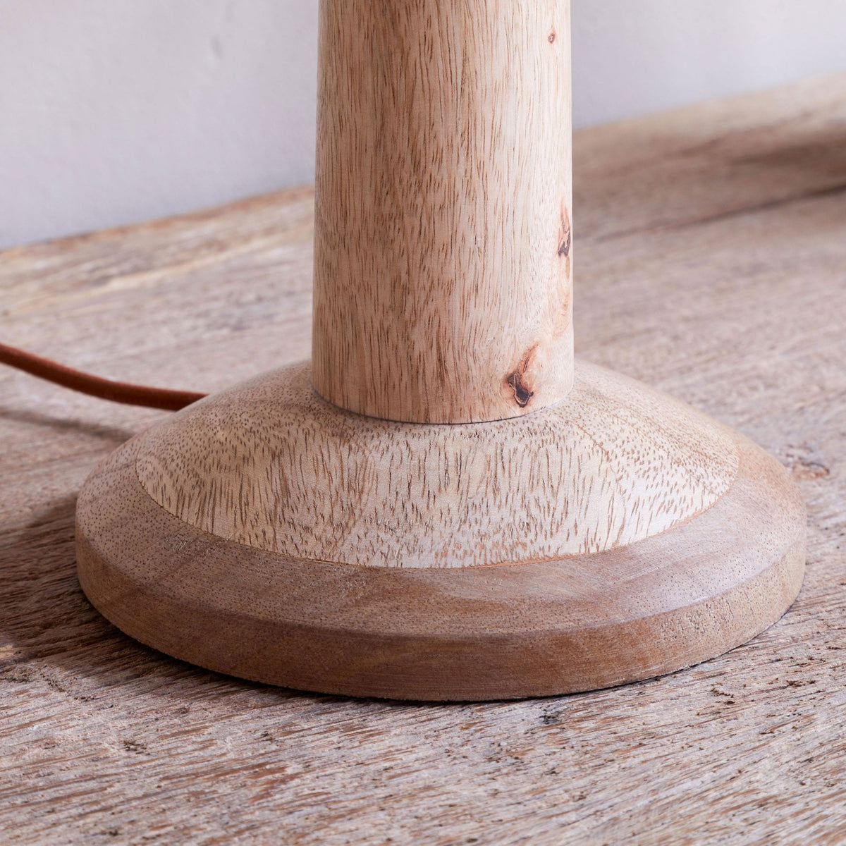 Sahar Mango Wood Table Lamp Base In Natural Finish