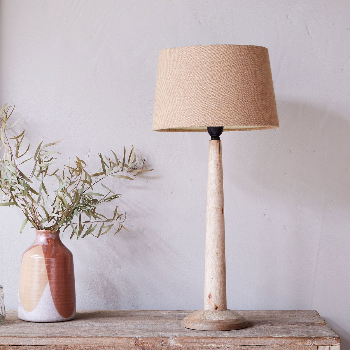 Sahar Mango Wood Table Lamp Base In Natural Finish