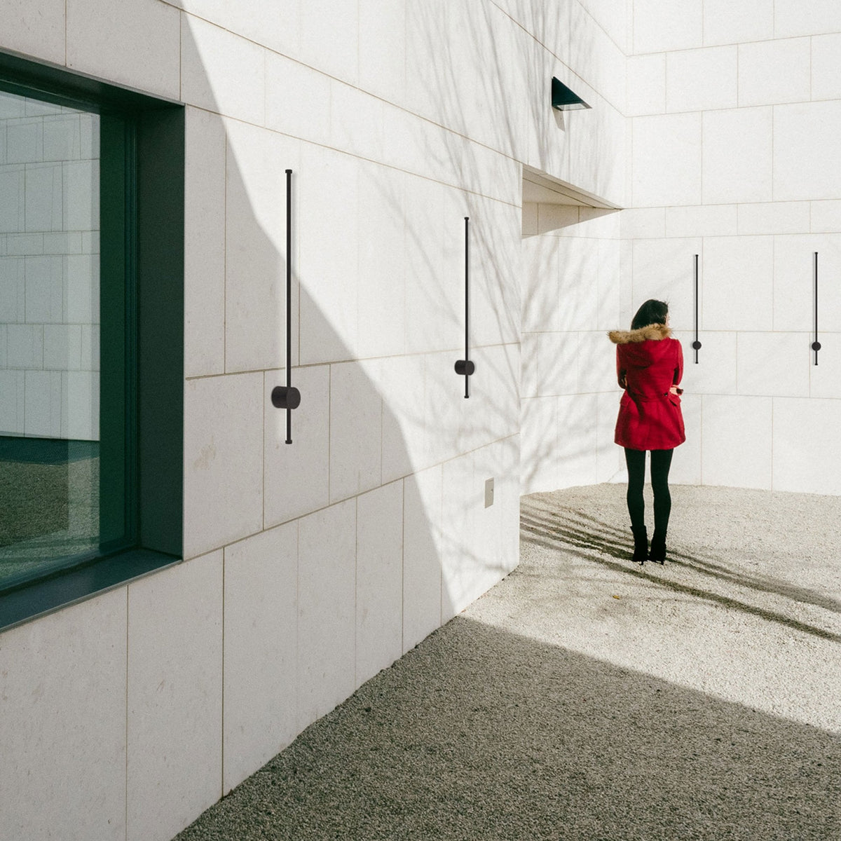 Rayleigh 97cm Outdoor Linear IP54 LED Wall Light in Black