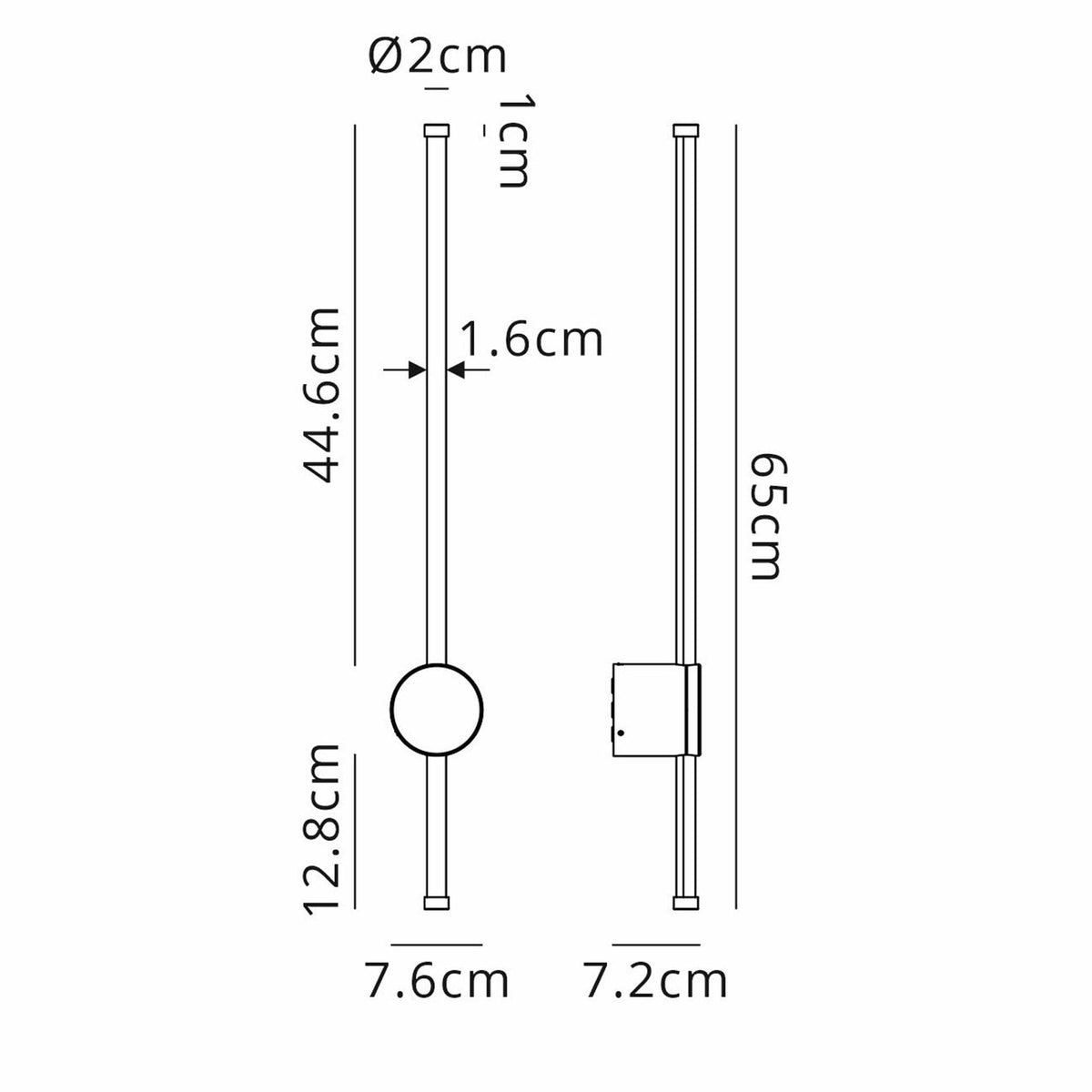 Rayleigh 65cm Outdoor Linear IP54 LED Wall Light in Dark Grey