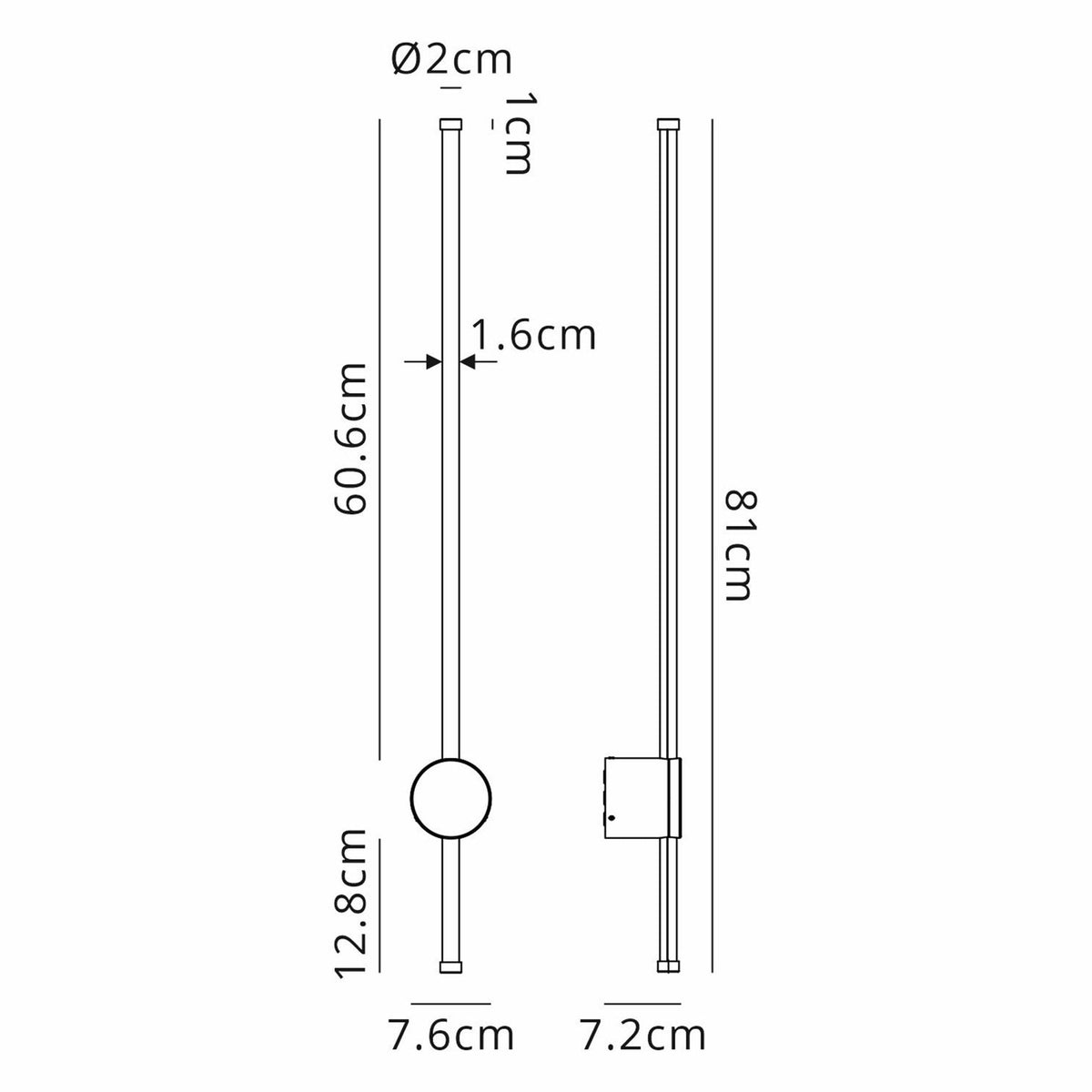 Rayleigh 81cm Outdoor Linear IP54 LED Wall Light in Black