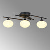 Montrose IP44 Triple Lamp Flush Ceiling Light in Satin Black with Opal Glass Shades