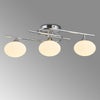 Montrose IP44 Triple Lamp Flush Ceiling Light in Chrome with Opal Glass Shades