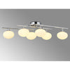 Montrose IP44 Six Lamp Flush Ceiling Light in Chrome with Opal Glass Shades