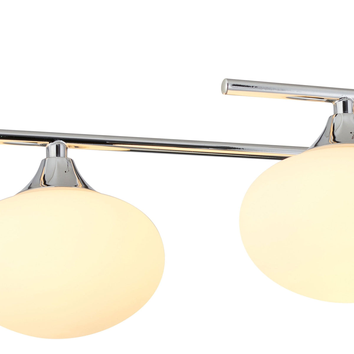 Montrose IP44 Six Lamp Flush Ceiling Light in Chrome with Opal Glass Shades