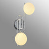 Montrose IP44 Twin Lamp Wall Light in Chrome with Opal Glass Shades