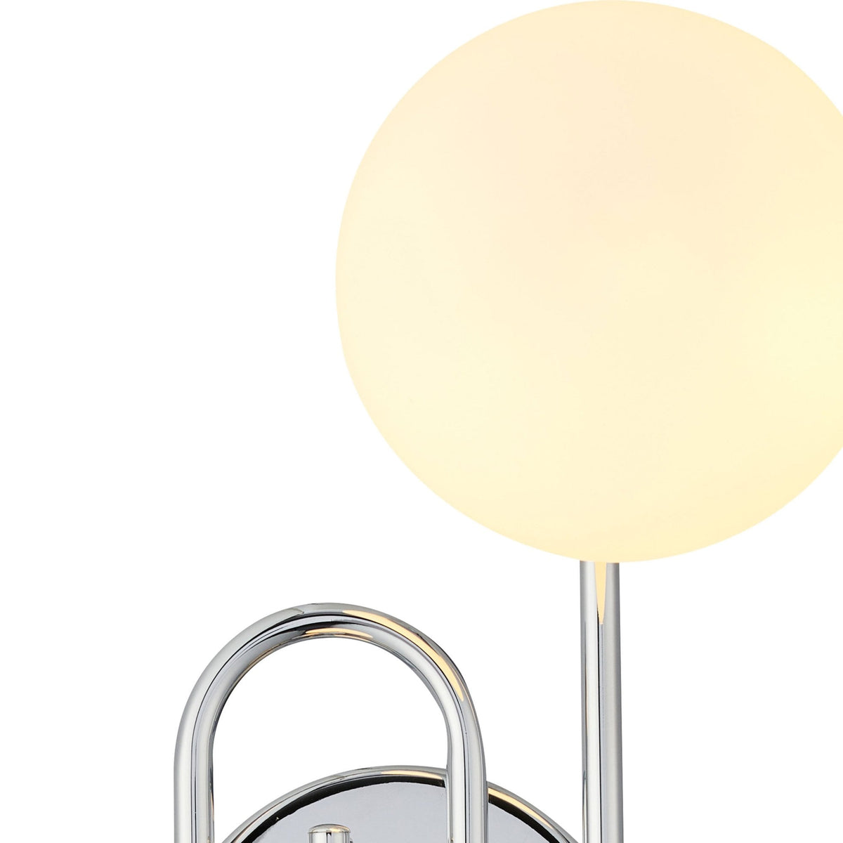 Montrose IP44 Twin Lamp Wall Light in Chrome with Opal Glass Shades