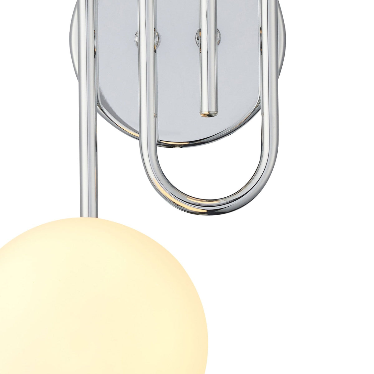 Montrose IP44 Twin Lamp Wall Light in Chrome with Opal Glass Shades