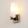 Rosyth Pull Cord Switched IP44 Single Wall Light in Antique Brass with Opal Glass Diffuser