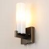 Rosyth Pull Cord Switched IP44 Single Wall Light in Bronze with Opal Glass Diffuser