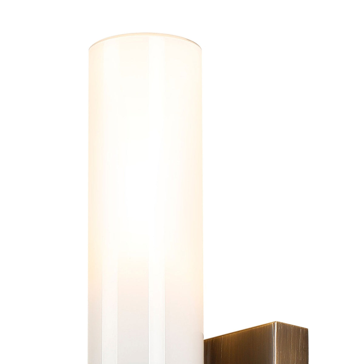 Rosyth Pull Cord Switched IP44 Single Wall Light in Bronze with Opal Glass Diffuser