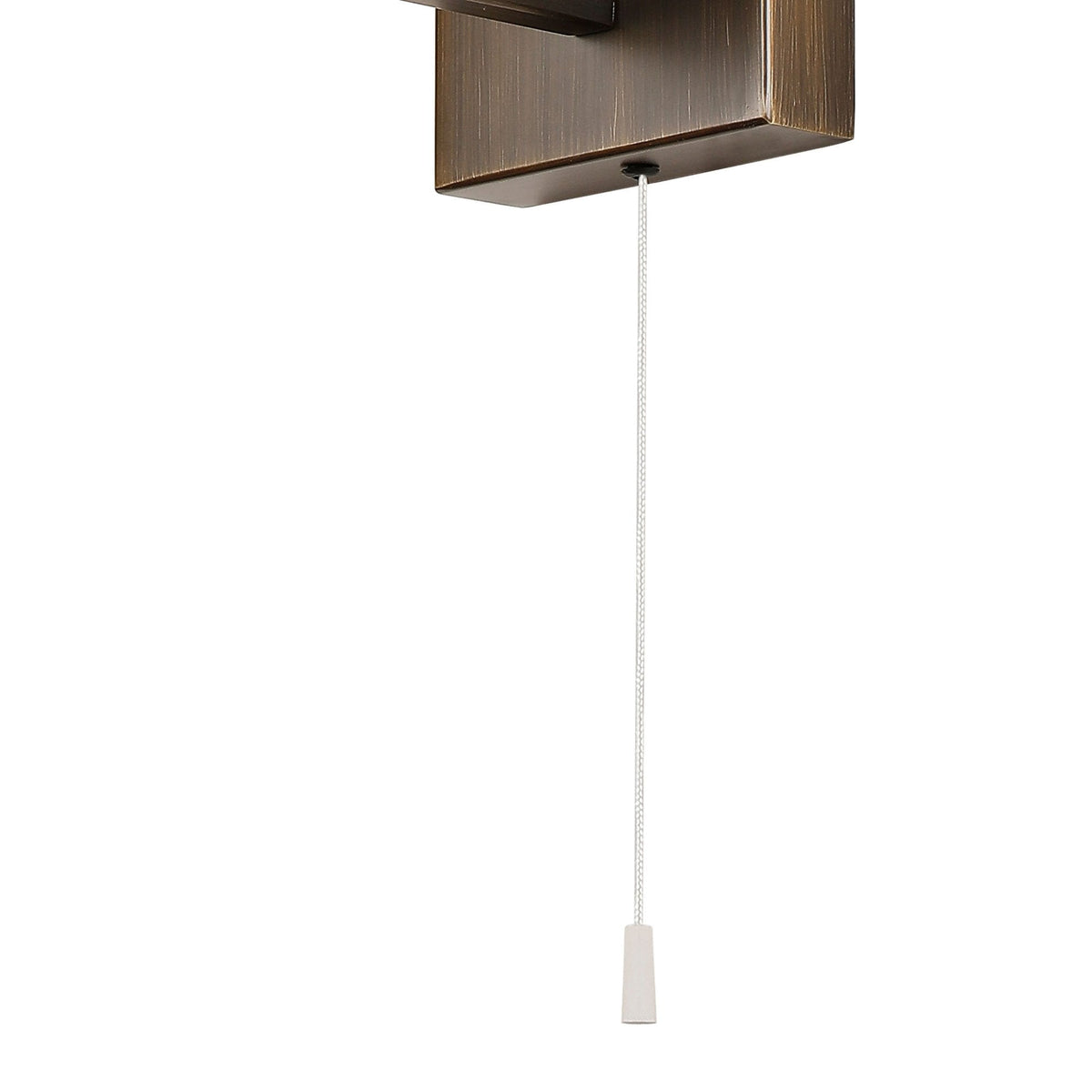 Rosyth Pull Cord Switched IP44 Single Wall Light in Bronze with Opal Glass Diffuser