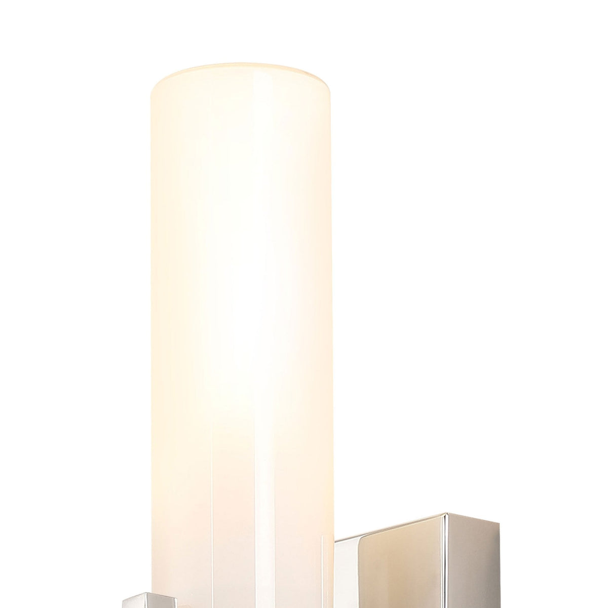 Rosyth Pull Cord Switched IP44 Single Wall Light in Polished Nickel with Opal Glass Diffuser