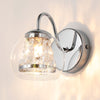 Kineton IP44 Single Wall Light in Chrome with Clear Glass Shade with Inner Clear Crystal Pieces