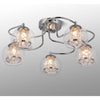 Kineton IP44 Five Lamp Ceiling Light in Chrome with Clear Glass Shades with Inner Clear Crystal Pieces
