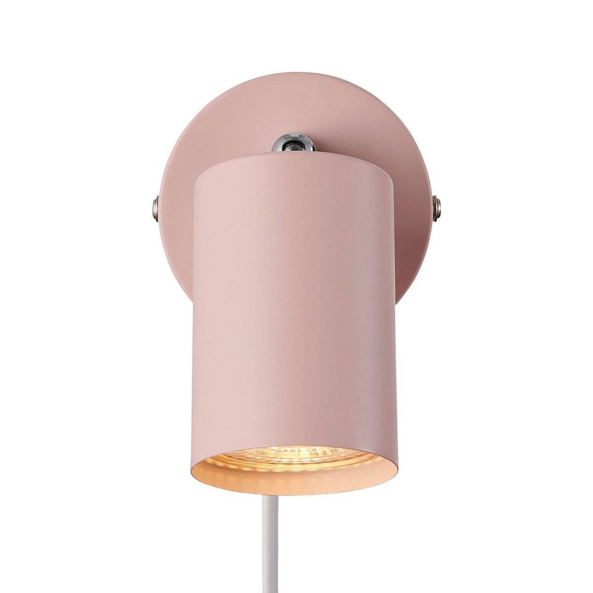 Explore Plugged Adjustable Wall Spotlight In Dusty Pink