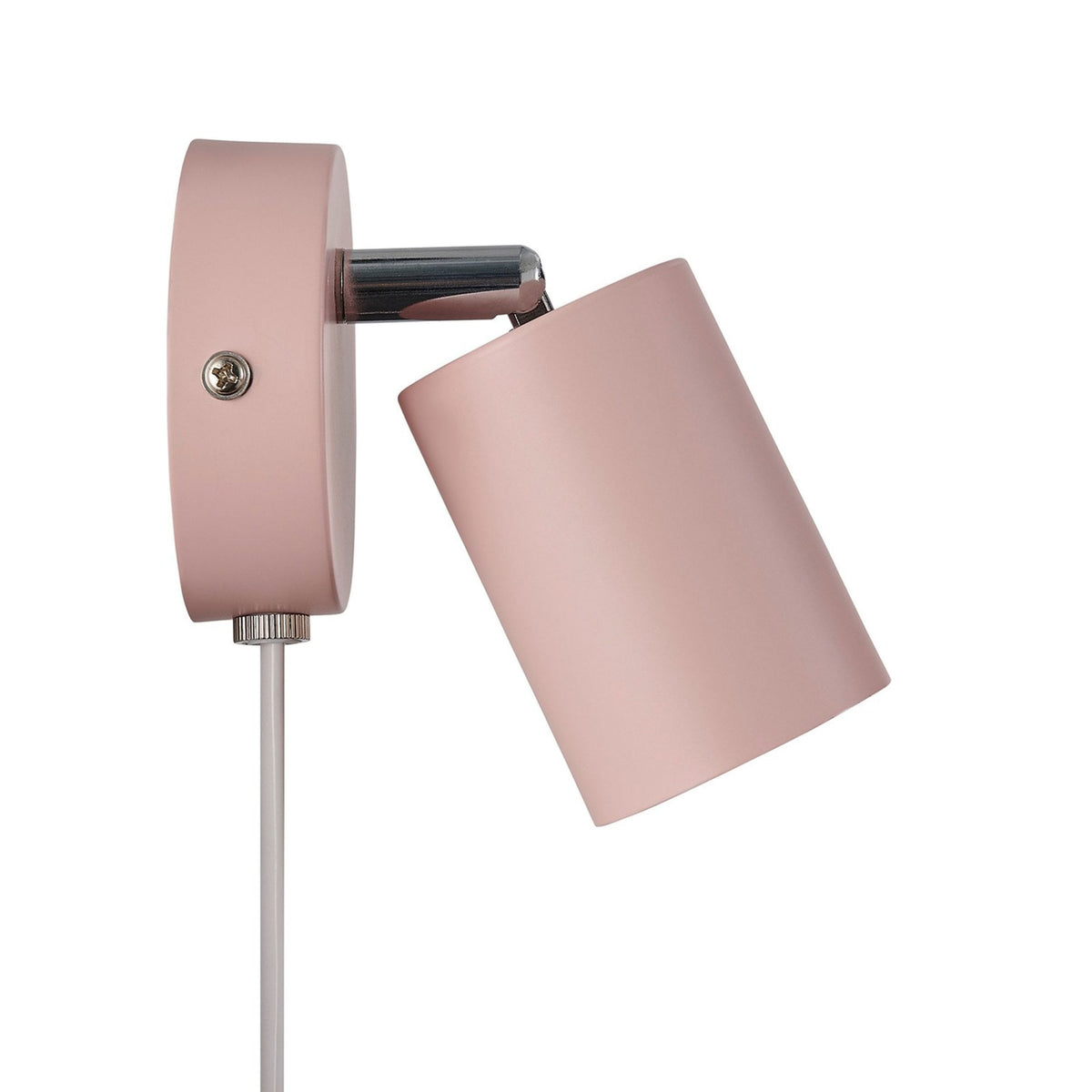 Explore Plugged Adjustable Wall Spotlight In Dusty Pink