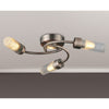 Markinch IP44 Three Lamp Flush Ceiling Light in Bronze with Clear Tubular Glass Shades