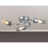 Markinch IP44 Three Lamp Flush Ceiling Light in Chrome with Clear Tubular Glass Shades