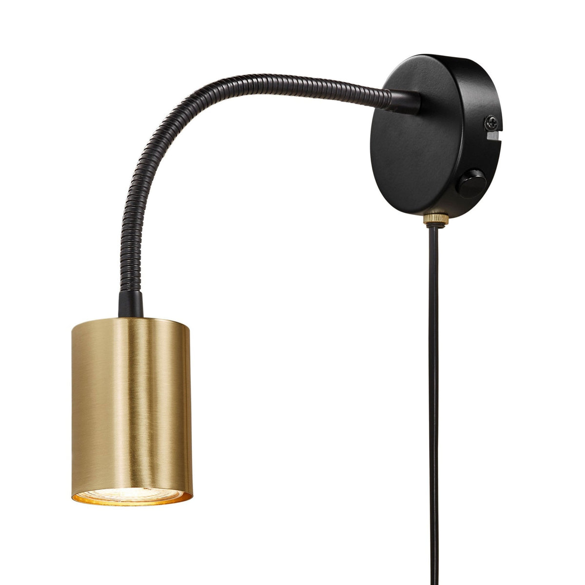 Explore Flex Plugged Reader Light In Black & Brass