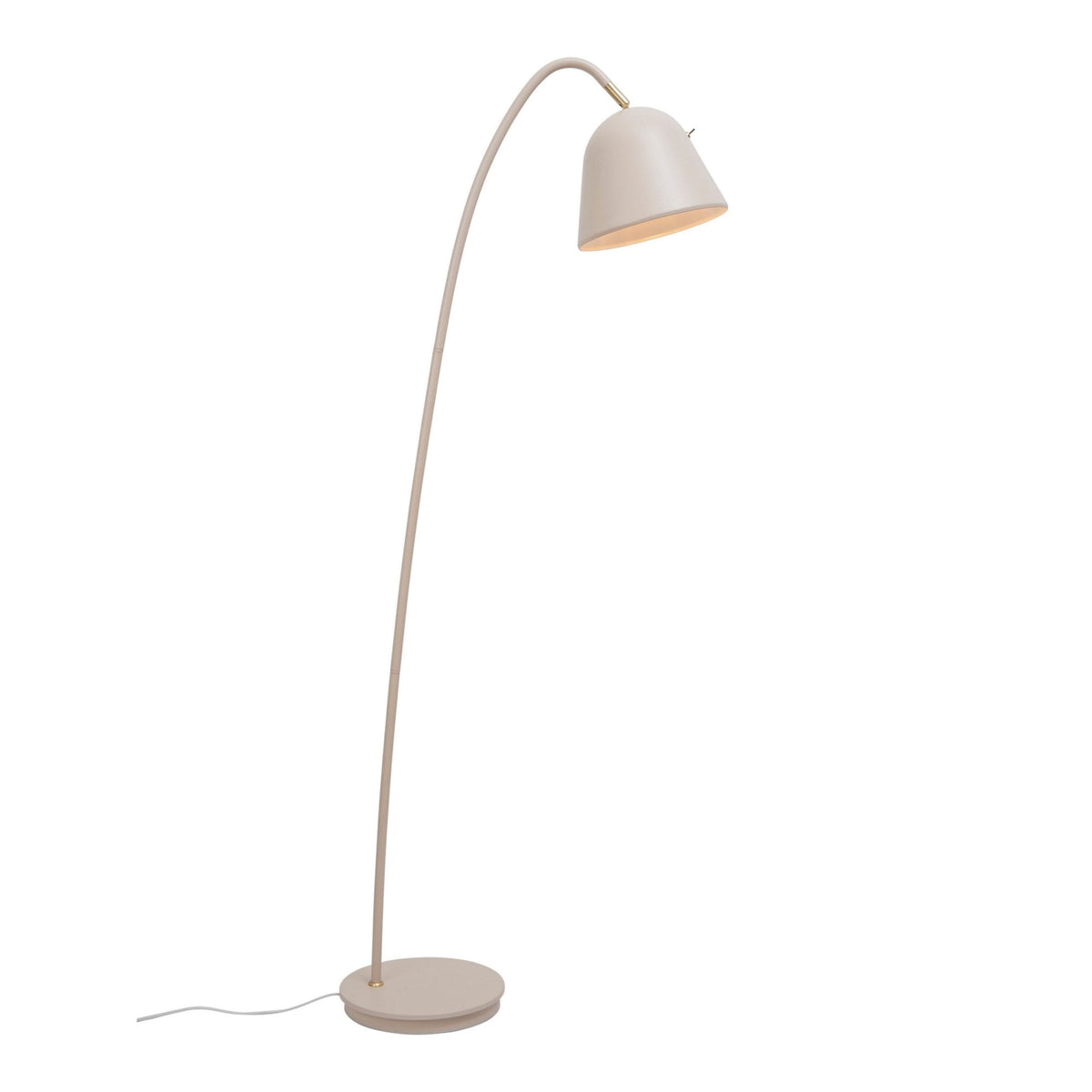 Fleur 24 Floor Lamp In Beige with Brass Detail