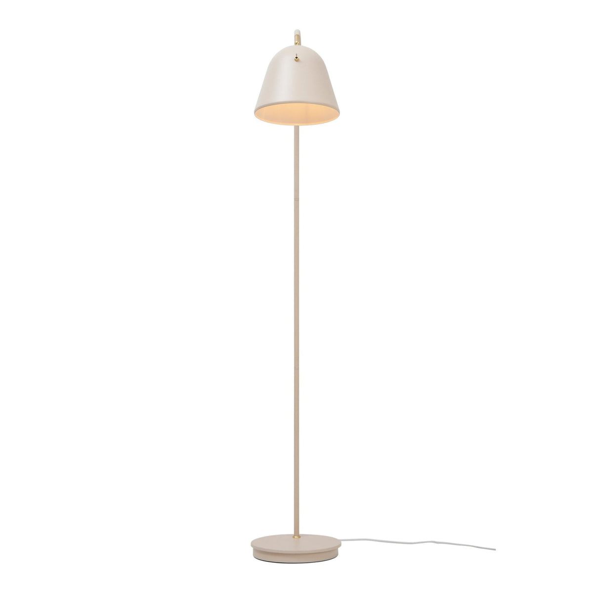 Fleur 24 Floor Lamp In Beige with Brass Detail