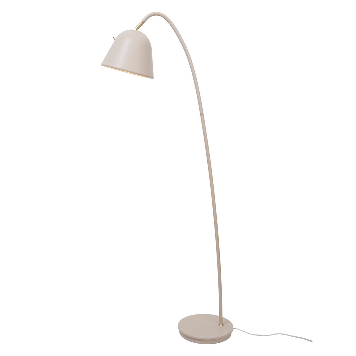 Fleur 24 Floor Lamp In Beige with Brass Detail