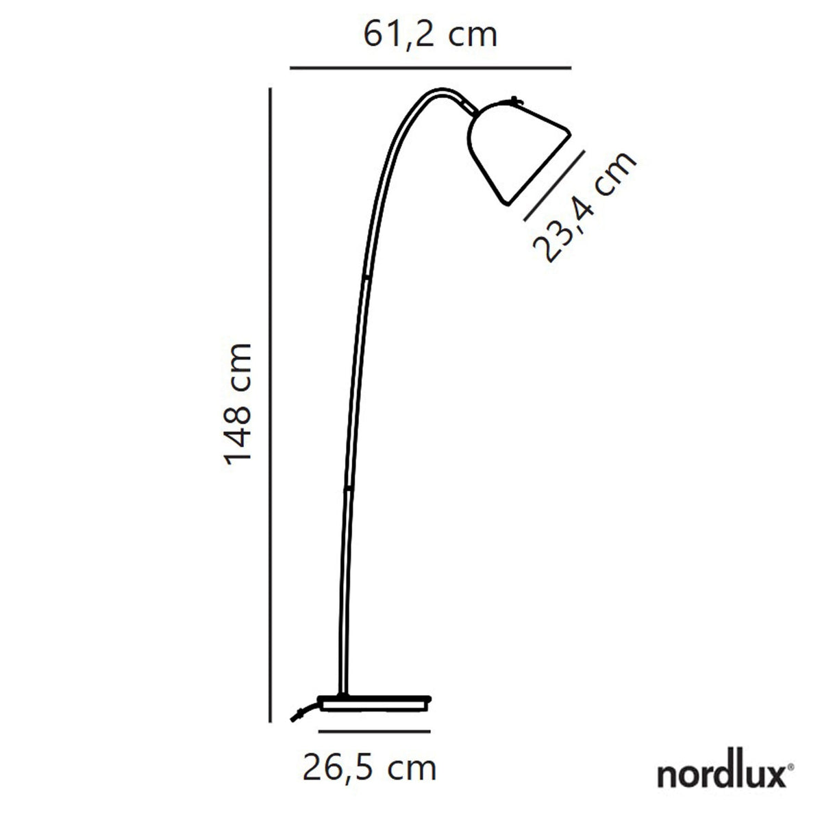 Fleur 24 Floor Lamp In Beige with Brass Detail