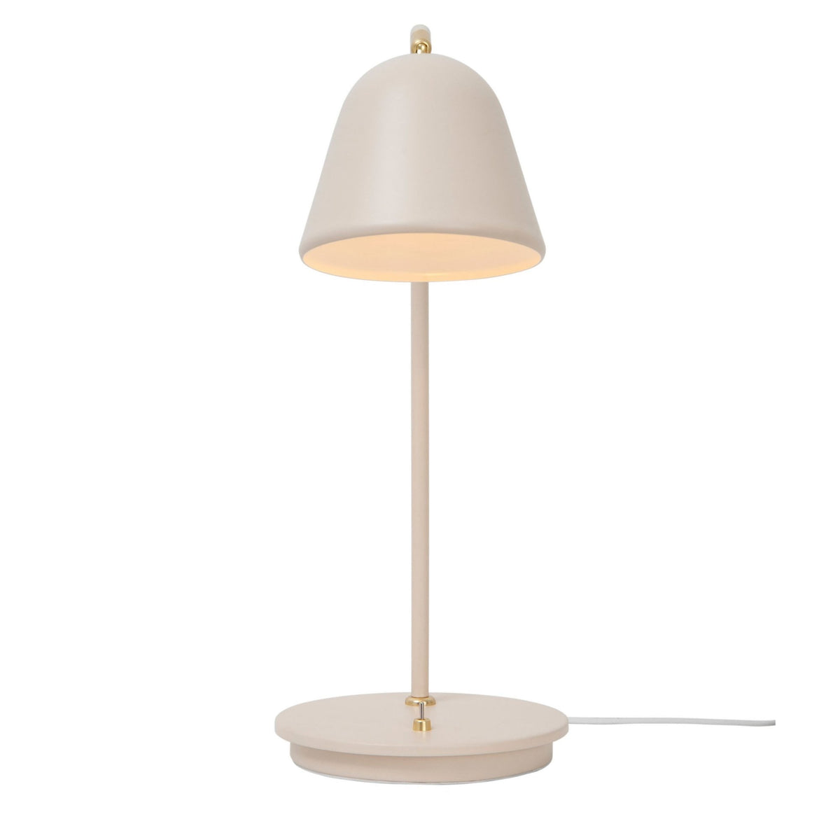 Fleur 24 Table Lamp In Beige with Brass Detail