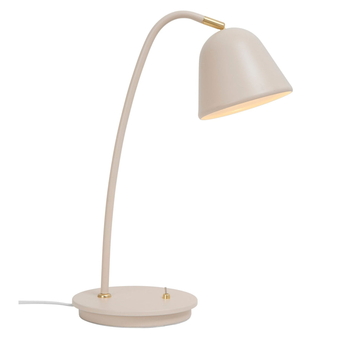 Fleur 24 Table Lamp In Beige with Brass Detail