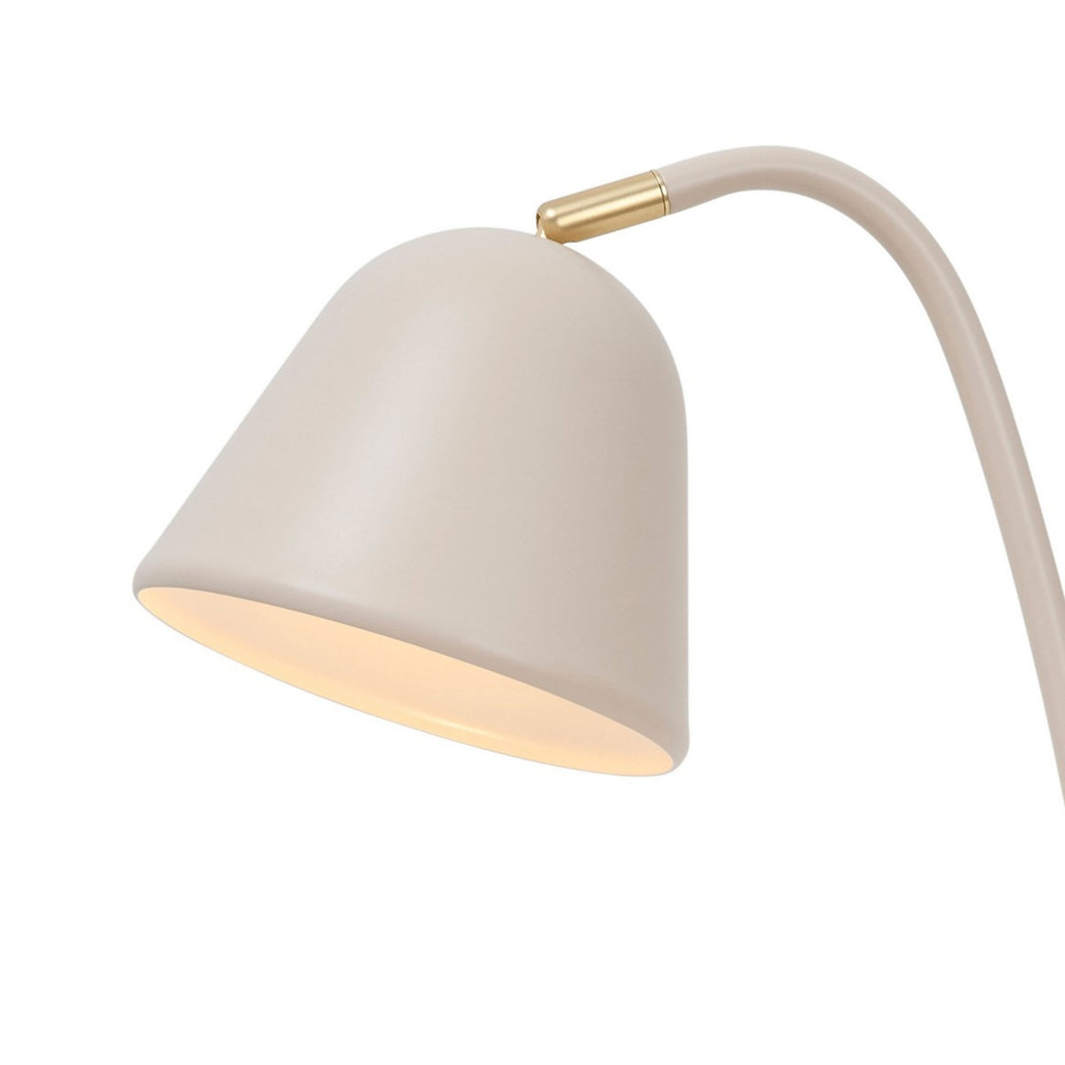 Fleur 24 Table Lamp In Beige with Brass Detail