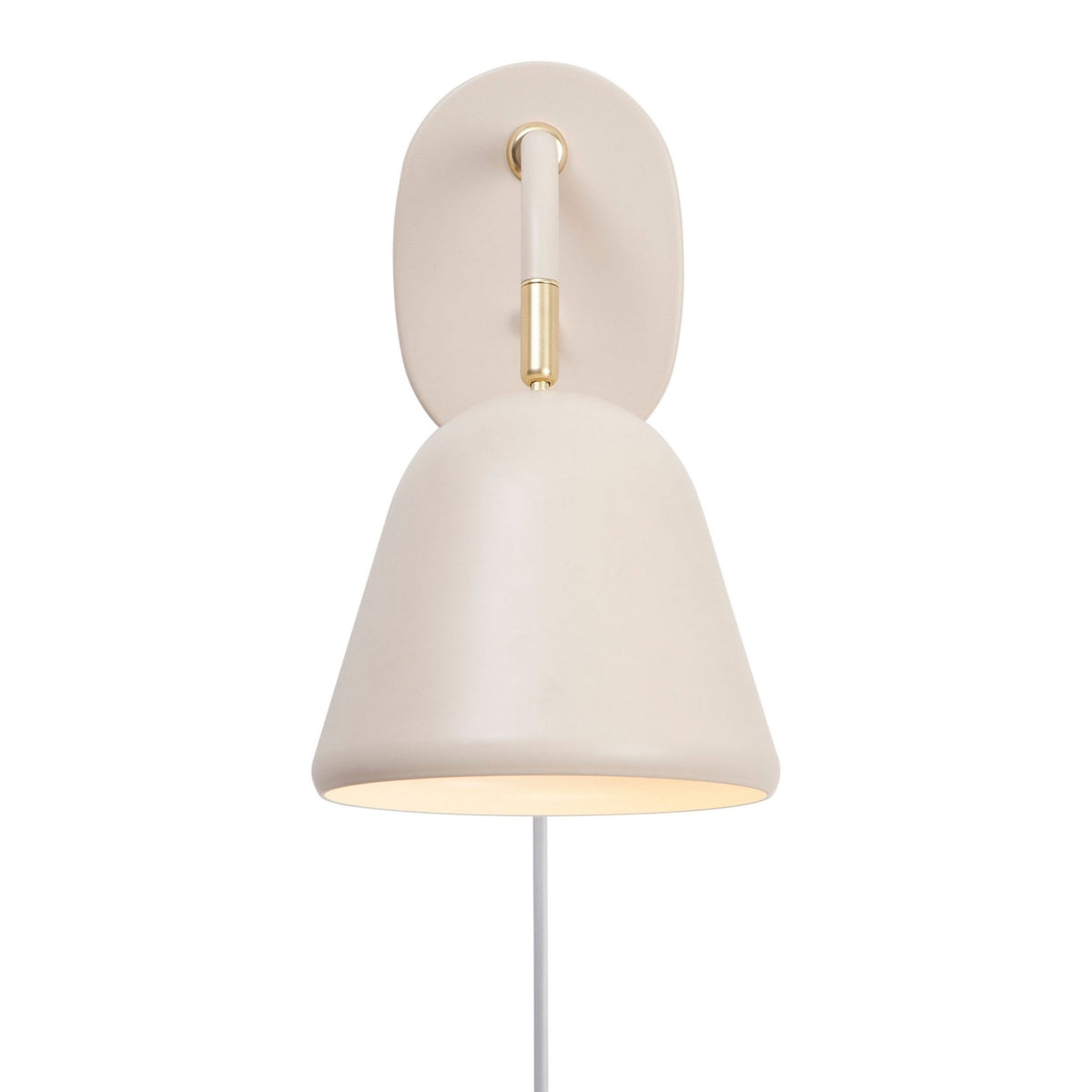 Fleur 24 Plugged Wall Light In Beige with Brass Detail