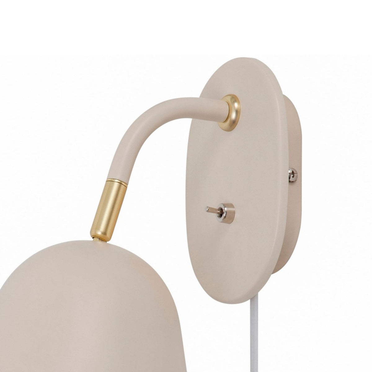Fleur 24 Plugged Wall Light In Beige with Brass Detail