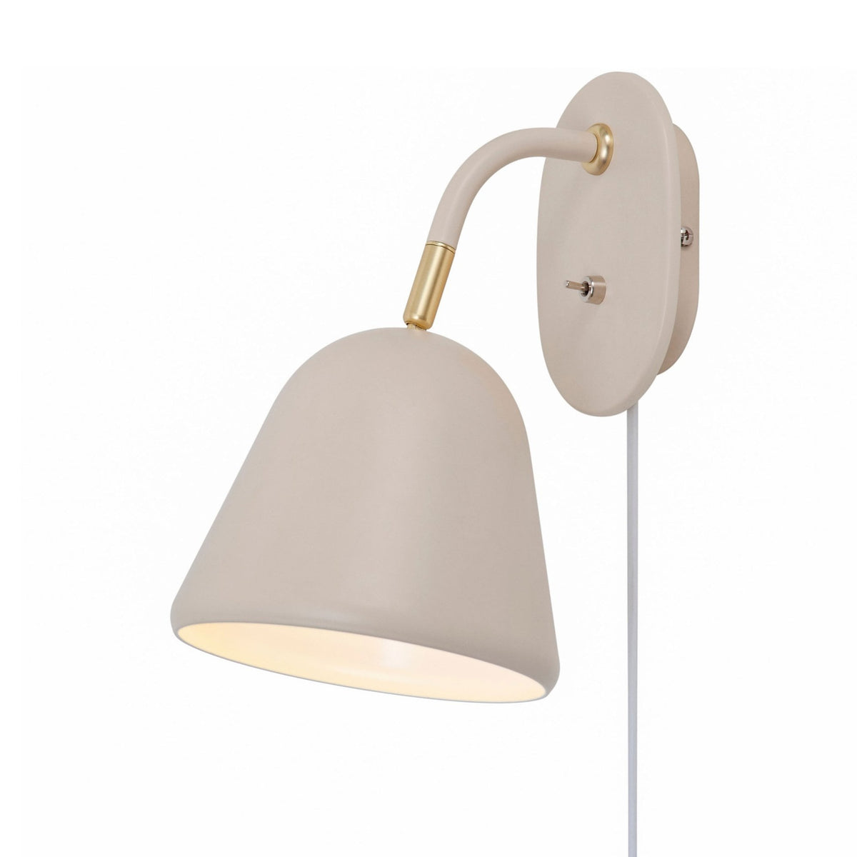 Fleur 24 Plugged Wall Light In Beige with Brass Detail