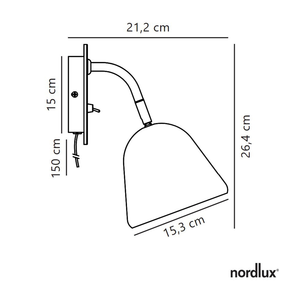 Fleur 24 Plugged Wall Light In Beige with Brass Detail