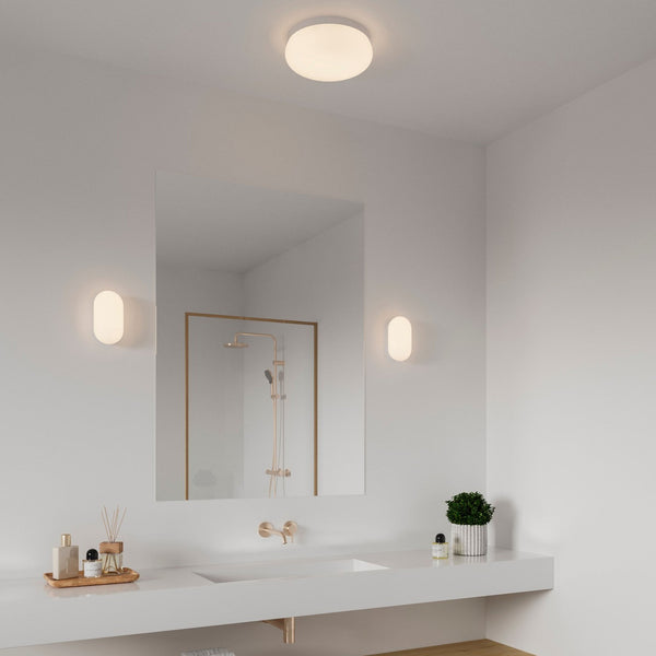 Foam IP44 Bathroom Ceiling Light in White with Opal Diffuser