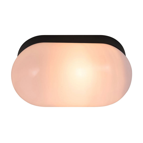 Foam IP44 Bathroom Wall Light in Black with Opal Diffuser