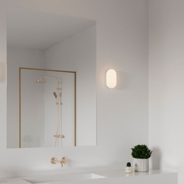 Foam IP44 Bathroom Wall Light in White with Opal Diffuser