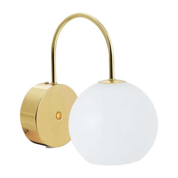 Franca Wall Light In Brass with Opal Glass Diffuser