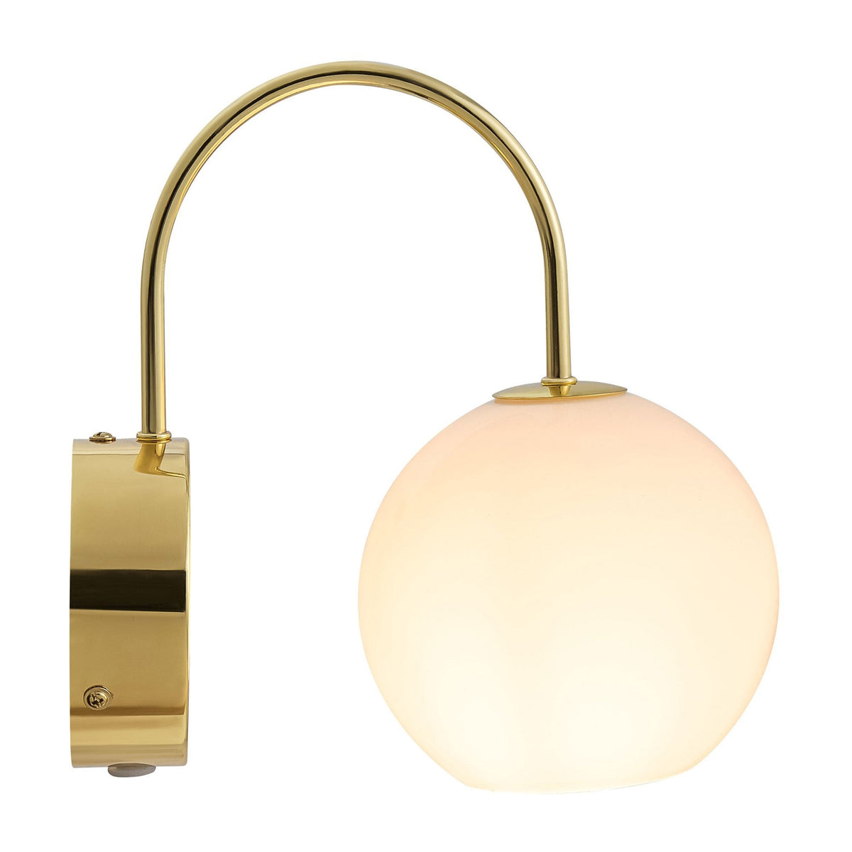 Franca Wall Light In Brass with Opal Glass Diffuser