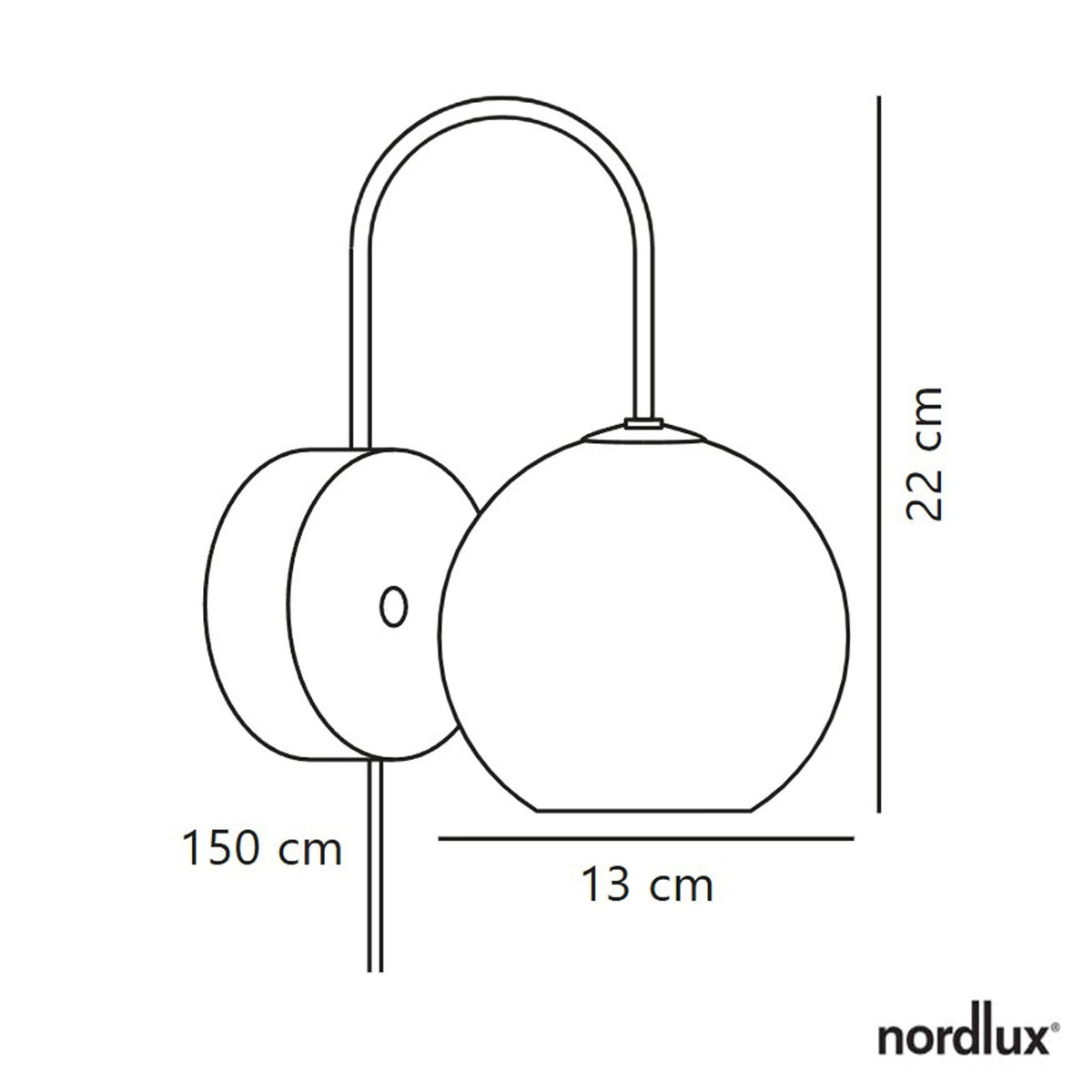 Franca Wall Light In Brass with Opal Glass Diffuser