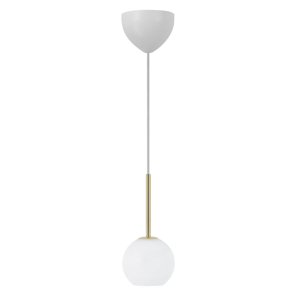 Franca 13 Single Pendant In Brass with Opal Glass Diffuser