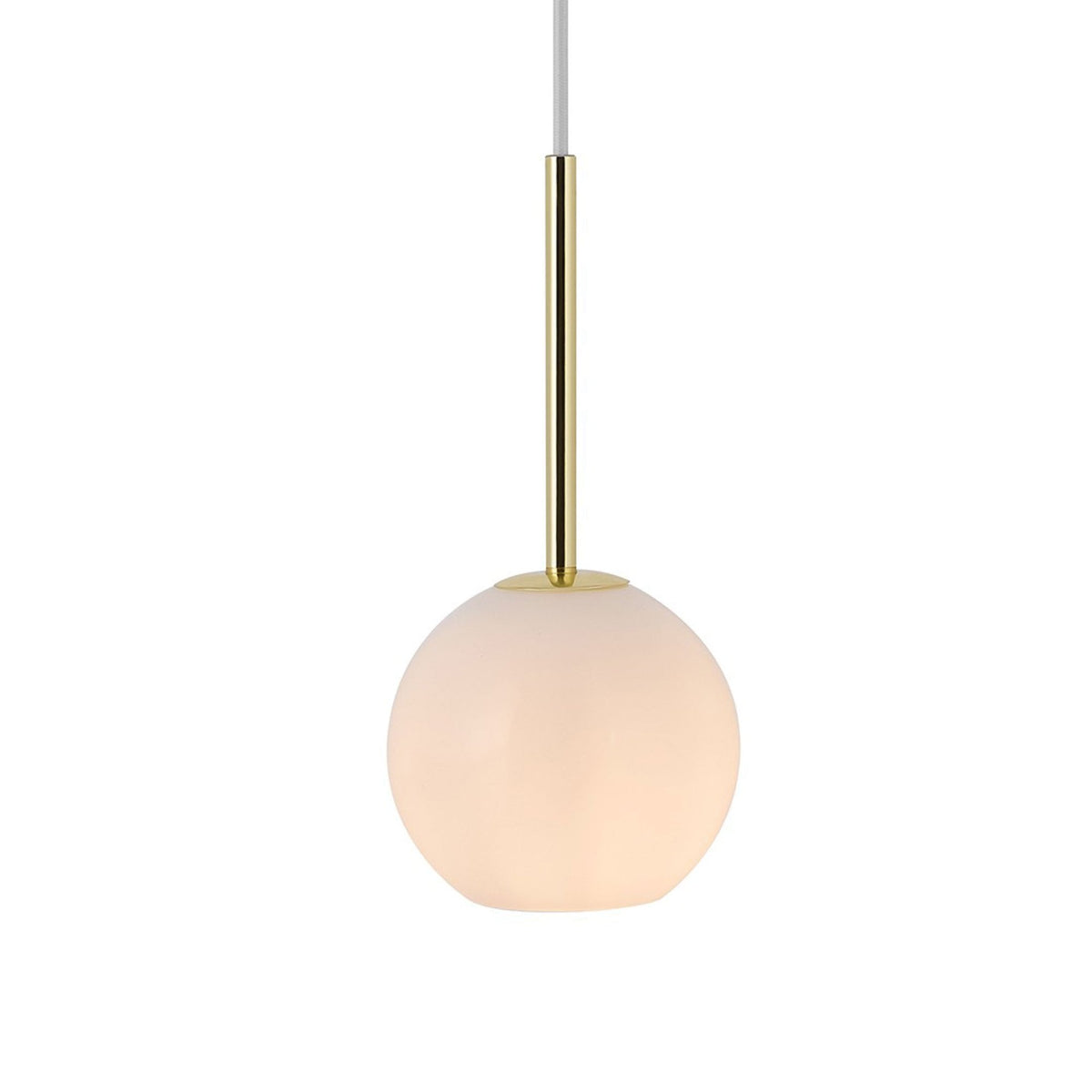 Franca 13 Single Pendant In Brass with Opal Glass Diffuser