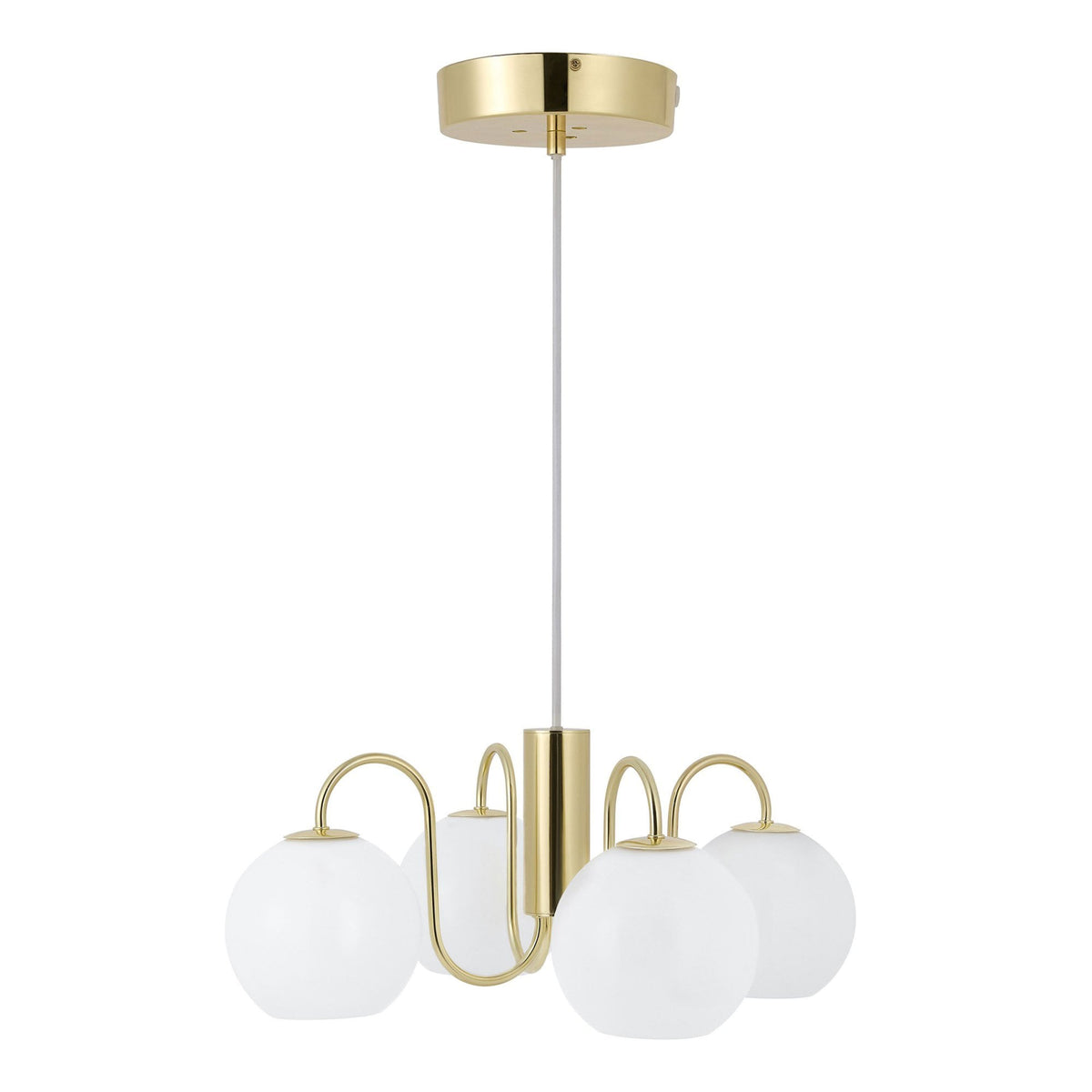 Franca 4 light Pendant In Brass with Opal Glass Diffuser