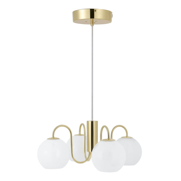 Franca 4 light Pendant In Brass with Opal Glass Diffuser
