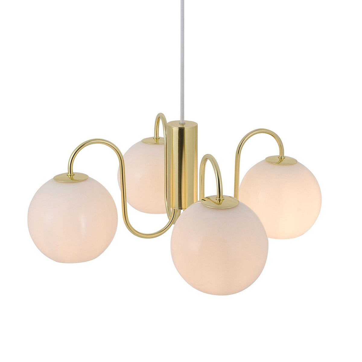 Franca 4 light Pendant In Brass with Opal Glass Diffuser