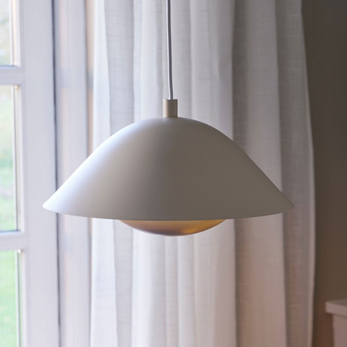 Freya 35 Contemporary Single Pendant In Beige