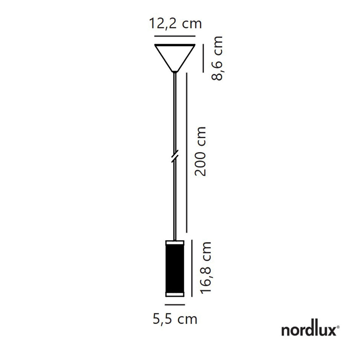 Galloway Single Pendant In Black with Brass Detail